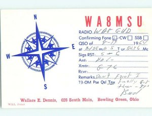 Pre-1980 RADIO CARD - CB HAM OR QSL Bowling Green Ohio OH AH2432