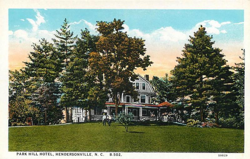 RPPC,HENDERSONVILLE, NC North Carolina    PARK HILL HOTEL,,  c1920s  Postcard