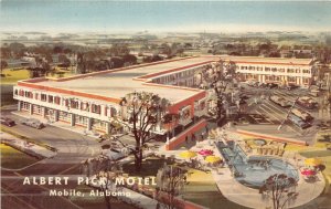 Mobile Alabama 1960s Postcard Albert Pick Motel Artist Rendering