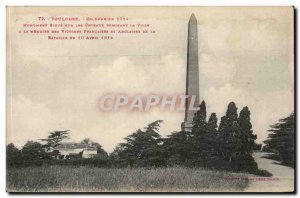 Toulouse Postcard Old Column 1814 Monument high on the hills overlooking the ...