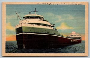 SS  Wilfred Sykes   Ore Boat on the Great Lakes   Postcard