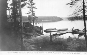 US33 postcard Canada Ontario Nominigan Camp Algonquin Park canoe