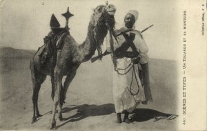 algeria, Armed Tuareg with Camel, Desert Nomads (1914) Scenes et Types, Feldpost