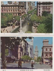 Avenida 18 De Julio Montevideo Uruguay 2x Postcard s