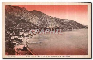 Old Postcard Menton Garavan Bay Frontiere