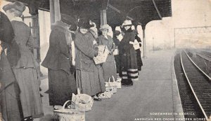 American Red Cross Canteen Workers at Train Station Vintage Postcard AA68773
