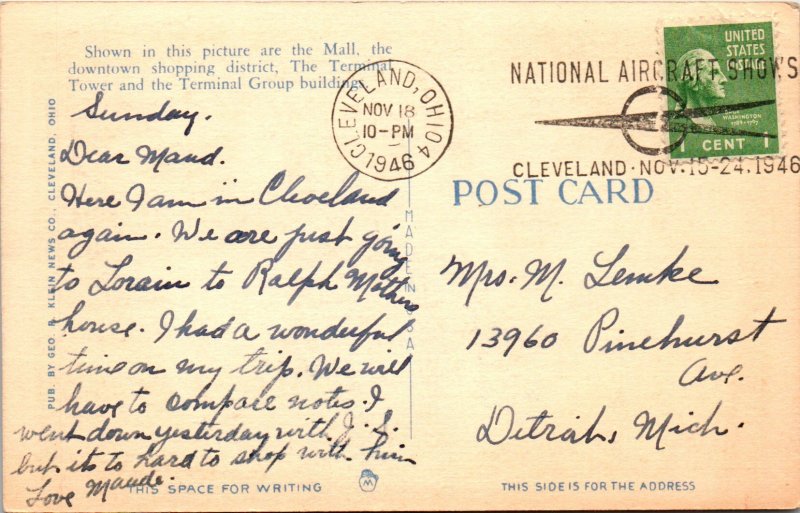 Bird's Eye View Post Office,Union Station and Terminals,Cleveland,OH