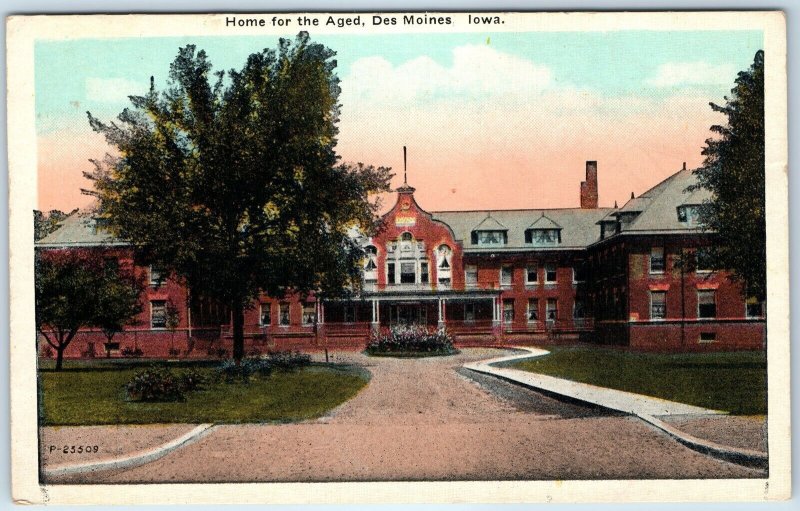 c1910s Des Moines, IA Nursing Home of the Aged Medical Brick Postcard PC A243