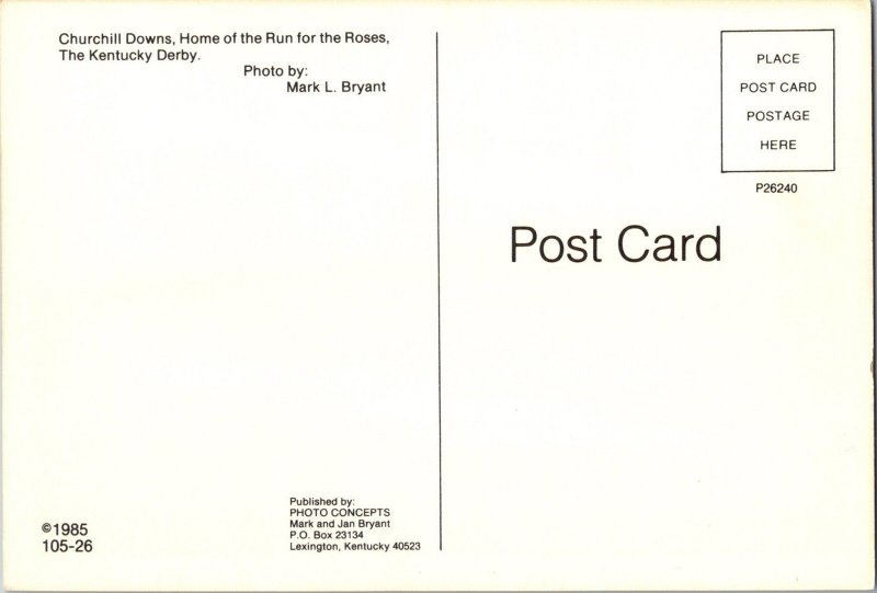 Churchill Downs, Kentucky Derby Continental Postcard CA7