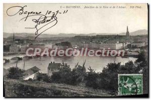 Postcard Old Bayonne Junction Nive and the Adour