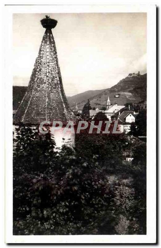 Ribeauville - Old Tower with Nest of Stork - Old Postcard