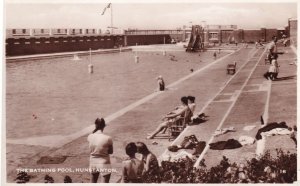 Man & Refreshments at Hunstanton Bathing Pool Old Postcard