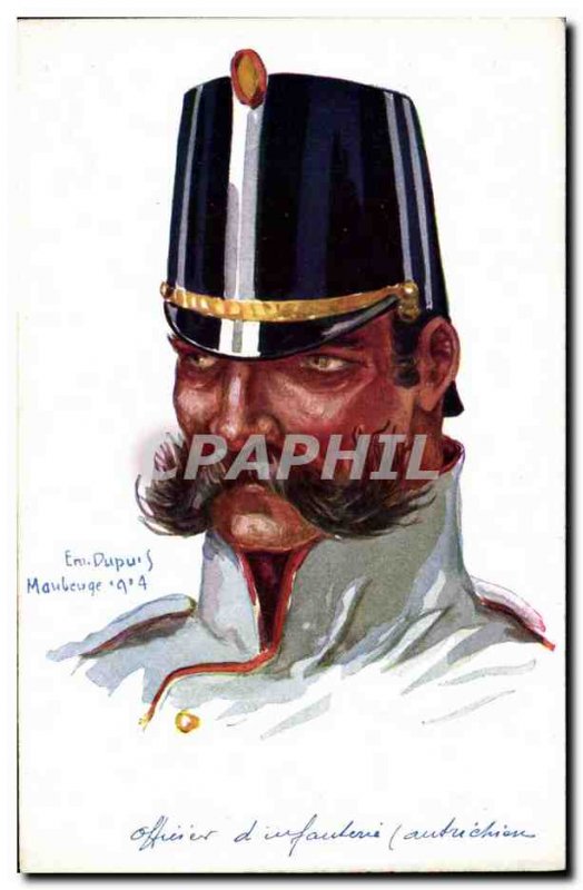 Old Postcard Fantasy Illustrator Dupuis Army Officer d & # Austrian 39infanterie