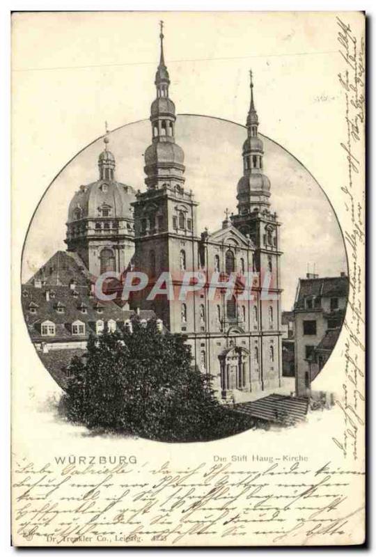 Old Postcard Stift Haug Wurzburg Die Kirche
