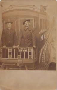 J81/ New York City RPPC Postcard c1910  Studio Train Soldiers 185