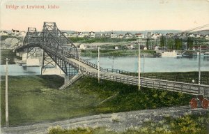 c1907 Hand-Colored Postcard; Bridge at Lewiston ID Nez Perce County M. Rieder