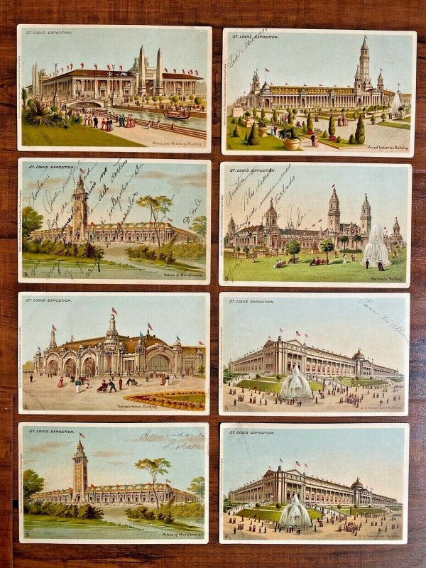 8 Postcards Louisiana Purchase Exposition St. Louis Worlds Fair Missouri~133779