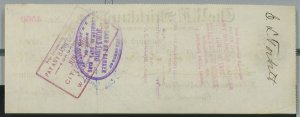 1910 R.F. Strickland Co. General Merchandise Concord Ga Check $30 A49