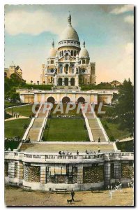 Old Postcard Paris Strolling Sacre Coeur Basilica and the Monumental Staircase