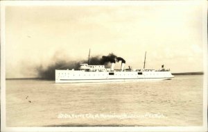 Mackinac City MI State Ferry City of Munising Real Photo Vintage Postcard