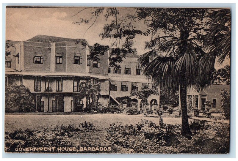 Barbados Postcard Windows View of Government House c1910 Antique Unposted