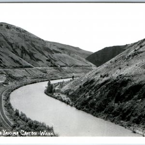 c1940s Yakima Canyon, WA Route 821 RPPC Railway Ellis Real Photo River A130