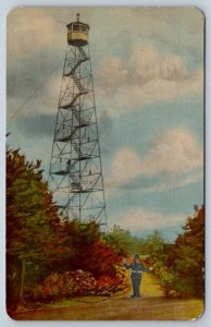 Forest Ranger Fire Tower, Parry Sound Ontario, Vintage 1957 Chrome PECO Postcard