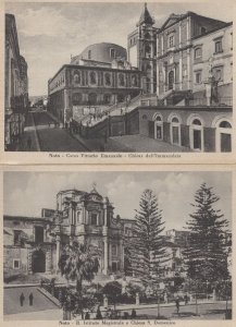 Noto R Instituto Magistrale 2x Old Chiesa Siracusa Postcard s