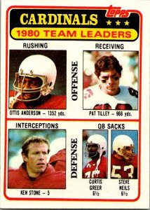 1981 Topps Football Card '80 Cardinals Leaders Anderson Tilley Stone sk6...