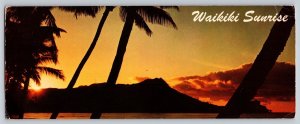 Sun Rising Over Diamond Head Hawaii Oversized Vintage Unposted Postcard