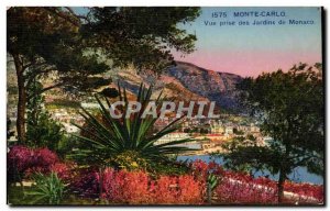 Old Postcard Monaco Monte Carlo View of Monaco taken by gardens