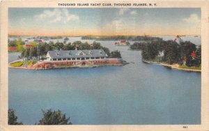 Thousand Islands New York 1937 Postcard Thousand Island Yacht Club