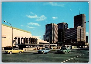 Complexe Desjardins, Montréal Québec, Chrome Postcard, 1980s Cars