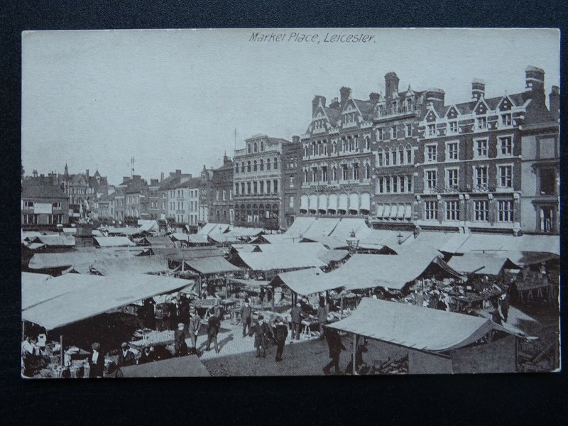 Leicestershire LEICESTER Market Place - Old Postcard by Brett's