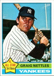 1976 Topps Baseball Card Graig Nettles New York Yankees sk13111