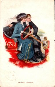 Romantic Couple In Car His Latest Chauffeur 1911
