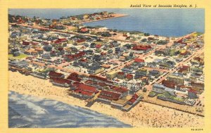 SEASIDE HEIGHTS, New Jersey NJ   HOMES & BEACH~Bird's Eye View  c1940's Postcard