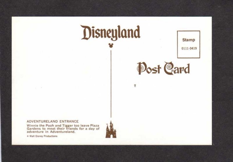 CA Disneyland Winnie the Pooh Tigger Amusement Park Anaheim California Postcard