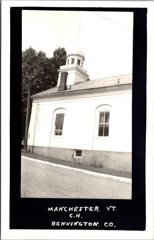 Real Photo Postcard Bennington County Court House in Manchester, Vermont