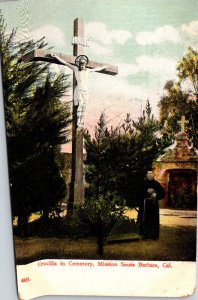 California Santa Barbara Mission Crucifix In Cemetery