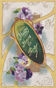 Happy Hours be Thine Pansies, Gold Detail, PU-1911