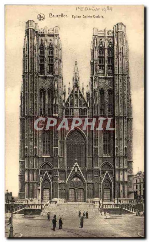 Old Postcard Bruxelles Eglise Sainte Gudule