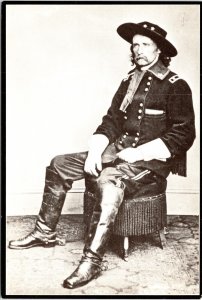 Lt Colonel George A Custer in 1865, Battlefield Crow Agency Montana POSTCARD