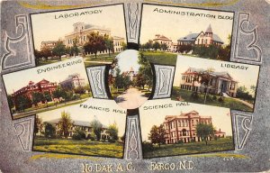 G54/ Fargo North Dakota Postcard c1910 6View Agrucultural College Fancy