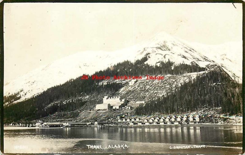 AK, Thane, Alaska, RPPC, Town View, Mining Mill, C Grohman Photo 