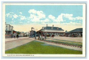 c1920's B. & M. R. R. Railroad Station Train Rochester New Hampshire NH Postcard