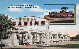 Linen Postcard De Luxe Modern Shell Cabins in Escanaba, Michigan~119145