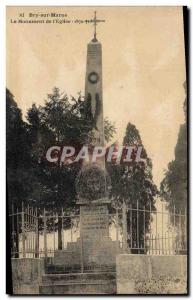 Old Postcard 1870 Militaria War Bry sur Marne The monument of & # 39eglise