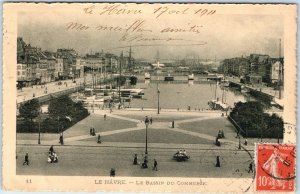c1910s Le Havre, France Commerce Basin Harbor Ships Boats Promenade Street A355