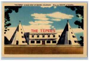 Denver Colorado CO Postcard The Tepees Motel Exterior Roadside c1910's Vintage